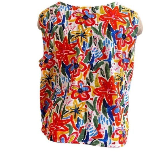 Hester & Orchard Linen Floral Tank Top Size XL - Picture 2 of 8